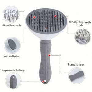 Brosse démêlante durable pour animaux de compagnie, outil de nettoyage des poils de chien et de chat, peigne anti-poils. - Product Image 1