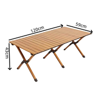 Table de camping pliable et enroulable avec sac de transport, table de pique-nique de grande taille de qualité supérieure pour les activités familiales en plein air