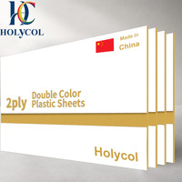 Plaques plastiques bicolores en ABS acrylique modifié, finition blanc mat doré, pour gravure laser CO2, 1/16'' (1,6 mm), 12''x24'' (1'x2')