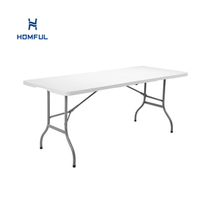 Wholesale Modern Style 6 Ft Fold in Half Table Plastic Metal Outdoor Dining Folding Table plastic folding table