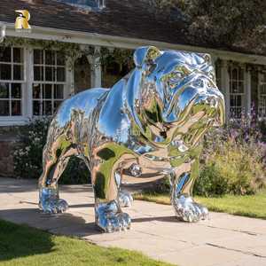 Vendita calda Custom Design in acciaio inox Bulldog cane scultura per la decorazione - Product Image 2