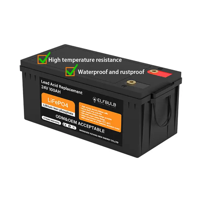 5 שנים אחריות batterie 24V Lifepo4 ליתיום יון 24V סוללה חבילות Lifepo4 24V Bms