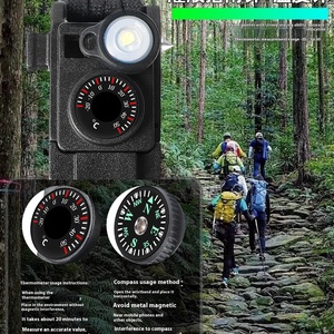 Pulsera de supervivencia <span class=keywords><strong>para</strong></span> exteriores 16 en 1, herramienta de emergencia multifuncional <span class=keywords><strong>para</strong></span> senderismo, artículo pequeño portátil con puntero de pantalla de esfera - Product Image 4