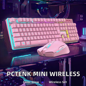 PCTENK XD10R Mini Teclado y Ratón Inalámbricos para Juegos, Retroiluminación RGB, 4800 DPI, Resistente al Agua, Ergonómico, Metálico, 8 Teclas de Acceso Rápido, para Portátil - Product Image 2