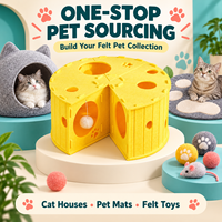 Maison pour chat en feutre en forme de fromage avec boule suspendue, tunnel de jeu pour chat d'intérieur, fournitures pour animaux de compagnie personnalisées, vente en gros