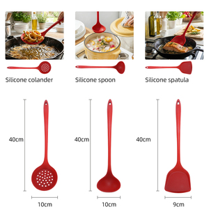 Juego <span class=keywords><strong>de</strong></span> 3 Utensilios <span class=keywords><strong>de</strong></span> Cocina <span class=keywords><strong>de</strong></span> Silicona Rojos Ecológicos <span class=keywords><strong>de</strong></span> Grado Alimenticio, Juego <span class=keywords><strong>de</strong></span> Utensilios <span class=keywords><strong>de</strong></span> Cocina <span class=keywords><strong>de</strong></span> Gran Tamaño Personalizados - Product Image 4