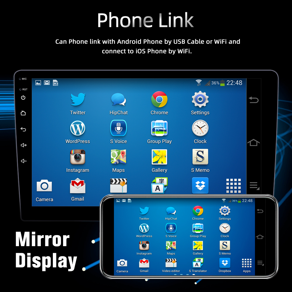 6580 Universal 9'' Multimedia Car Stereo Radio 2din Android 12