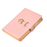 Agenda de Cuero PU en Oferta, Cuaderno de Tapa Dura A5 con Cierre Magnético, Juego de Regalo con Candado de Corazón