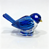 Ornement en verre soufflé artisanal de collection, figurines d'oiseaux en cristal gravé, 11x6cm, colibris, décoration de bureau à domicile
