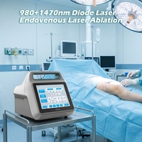 Appareil d'ablation des varices endovasculaires par laser EVLA 980nm 1470nm 50W pour télangiectasie capillaire, avec fibre radiale à émission 360°