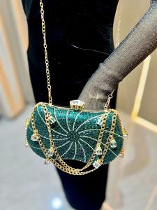 กระเป๋าคลัทช์ประดับเพชรระยิบระยับ ปี 2026 กระเป๋าถือกรอบโลหะวิบวับ ดีไซน์เนอร์ กระเป๋าออกงาน กระเป๋าสะพายโซ่ กระเป๋าถือวินเทจประดับเพชร - Product Image 5