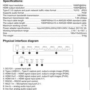 Commutateur <span class=keywords><strong>vidéo</strong></span> HDMI SYONG 4 entrées HDMI 2 sorties HDMI, commutation transparente multi-caméras pour diffusion en direct, <span class=keywords><strong>capture</strong></span> RS232 USB-C3.0, PGM PVW PIP OSD - Product Image 4