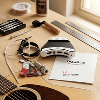 Préampli pour guitare acoustique DOUBLE B1G, autonomie de 160 heures, 2 piles au lithium CR2032, amplificateur rail à rail