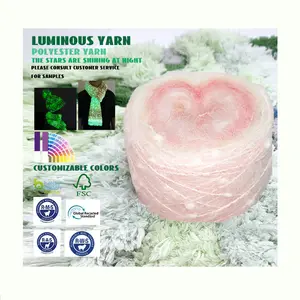 Glow-in-the-dark Yarn Filled The Sky With Luminous Stars Hand-woven Recycled Polyester Safe Night Run Cake Yarn