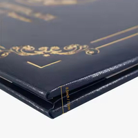 Carpeta Porta Diplomas Personalizada A4, Funda para Certificados Escolares, Cubierta de Cuero con Grabado Dorado