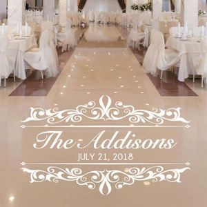 Waterproof Eco-friendly PVC Vinyl Rectangle Wedding Dance Floor Sticker Custom Initial Monogram Decal - Product Image 2