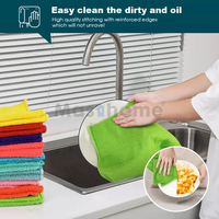 Lot de 10 chiffons de nettoyage écologiques en PET recyclé, microfibres pour cuisine, ensemble de chiffons de nettoyage en microfibres multicolores, torchons à vaisselle
