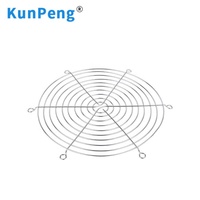 Grille de protection de ventilateur en fer KunPeng, forme ronde, couleurs noir/argent, garantie de 3 ans pour la ventilation des boîtiers PC - 120/140 mm