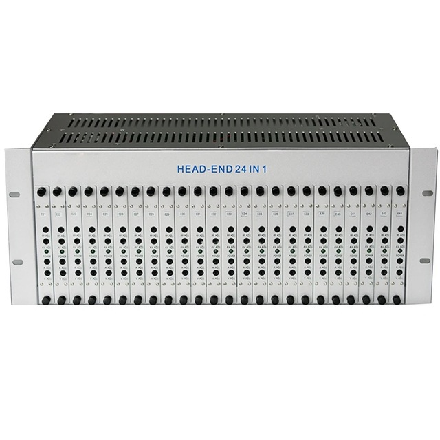 3U 24 in 1 IP to Analog Agile RF CATV Modulator NTSC Non-adjacent Analog RF Out