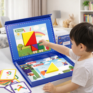 <span class=keywords><strong>Jeu</strong></span> <span class=keywords><strong>de</strong></span> voyage éducatif portable pour enfants, ensemble <span class=keywords><strong>de</strong></span> puzzles colorés à motifs <span class=keywords><strong>géométriques</strong></span>, <span class=keywords><strong>jeu</strong></span> <span class=keywords><strong>de</strong></span> correspondance des couleurs et des <span class=keywords><strong>formes</strong></span>, jouet en bois Montessori Tangram - Product Image 3