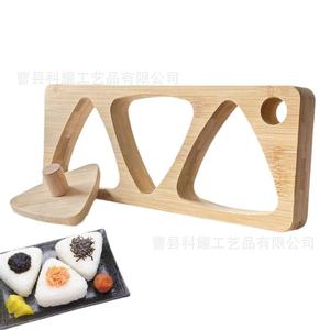 <b>Wooden</b> Rice Ball Sushi Mold <b>Triangle</b> Shape Bamboo Material For DIY Bento Box - Product Image 1