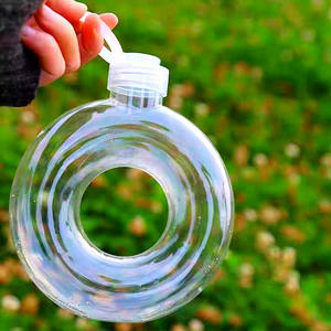 Botella de Bebidas con Diseño Innovador en Forma de Donut, 350ml/500ml, para Té Boba, Leche, Café, Refrescos, Agua Mineral, con Tapa de Rosca - Product Image 1