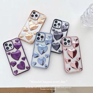 Funda de teléfono de corazón de <span class=keywords><strong>amor</strong></span> electrochapada a prueba de golpes de lujo para Iphone 7 8 Plus Xr Xs Max 11 12 13 14 15 Pro Max funda blanda - Product Image 3