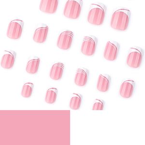 24 <span class=keywords><strong>Uñas</strong></span> Acrílicas Hechas a Máquina, Estilo Francés Blanco Simple, <span class=keywords><strong>Uñas</strong></span> Postizas <span class=keywords><strong>Cortas</strong></span> Cuadradas, Diseño de <span class=keywords><strong>Uñas</strong></span> al por Mayor - Product Image 4