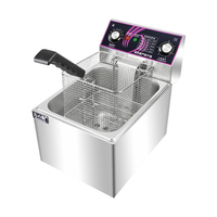 Friteuse Commerciale Électrique Industrielle 8+8L pour Poulet, Friteuse à Immersion Ouverte avec Minuteur, Prix pour Restaurants de Restauration Rapide (type KFC)