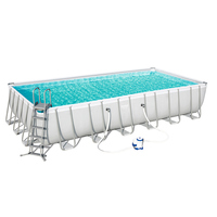Bestway 56474 grande taille 7.32m x 3.66m x 1.32m cadre en acier piscine conteneur piscine avec échelle et pompe de filtration