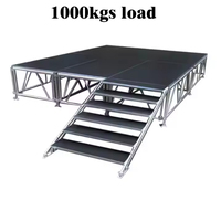 Support de DJ modulaire en alliage d'aluminium et contreplaqué certifié CE à faible coût, capacité de charge de 1000 kg pour concerts et événements