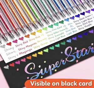 <span class=keywords><strong>Penne</strong></span> Gel Glitterate con Inchiostro Scintillante, Punta 1.0mm, Linea Spessa, Cancellabili, per Journaling e Regalo - Product Image 3