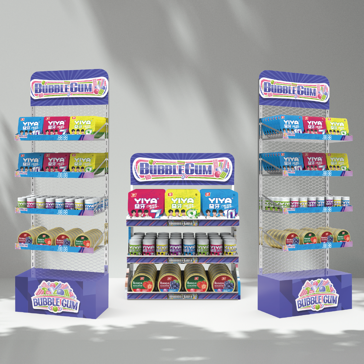 Custom Made Chewing Gum Display Stand Metal Wire Candy Floor Display Racks for Supermarket Retail Store — view 2