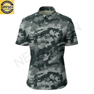 Camisa de Camuflaje de Manga Corta para Hombre con Logotipo Personalizado, Protección Solar UPF 50+, Secado Rápido, Camisa Táctica de Pesca Transpirable - Product Image 3