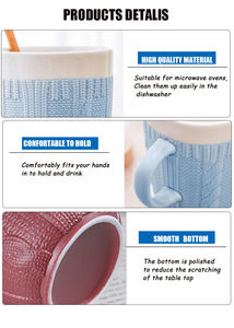 Tazza Creativa in Ceramica per Caffè e Tè con Motivo 3D a Maglia, Tazza Invernale a Forma di Maglione - Product Image 3