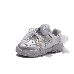 Zapatos Deportivos para Niñas con Cuero PU y Cordones de Encaje para Otoño, Nuevos Zapatos Casuales de Moda con Lazo de Perlas - Product Image 5