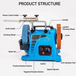 Affilatrice <span class=keywords><strong>da</strong></span> <span class=keywords><strong>banco</strong></span> a pietra umida con sistema di raffreddamento <span class=keywords><strong>ad</strong></span> <span class=keywords><strong>acqua</strong></span> e velocità variabile per affilatura di coltelli, scalpelli e utensili - Product Image 5