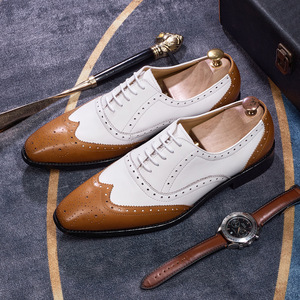 Zapatos de Cuero Genuino para Hombre, Estilo Oxford Cuadrado, Moda Europea de Lujo, Casuales, Formales, para Boda, Negocios, Antideslizantes, con Masaje - Product Image 4