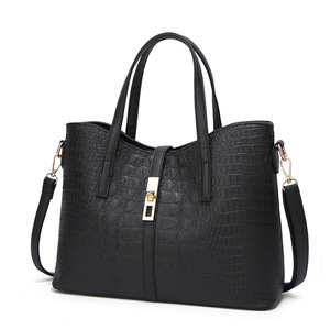 Sac à bandoulière tendance pour femme en PU effet crocodile, nouveau sac fourre-tout zippé, imperméable, doublure en coton, portable, tout usage - Product Image 4