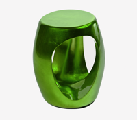 Vente flash - Tabouret ou table d'appoint moderne et polyvalent personnalisable avec des courbes fluides et une finition brillante en émeraude