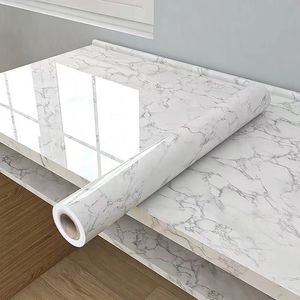 Wallpaper Marmer Tempel Sendiri, Kertas Kontak PVC Tahan Air untuk Meja Dapur, Furnitur - Product Image 1