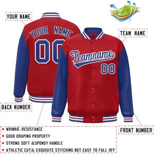 Custom Varsity Jacket Men Women Youth Red Blue Personalized Stitched <b>Name</b> Number College Baseball Letterman Bomber Coat - Product Image 2