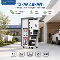 Système de stockage d'énergie domestique 48 kWh JApower 12 kW triphasé tout-en-un hybride ESS avec onduleur hybride Deye intégré
