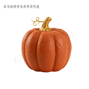 Figurine artisanale personnalisée en résine en forme <span class=keywords><strong>de</strong></span> citrouille, couleur terre cuite chaude, avec tige dorée et texture côtelée, pour <span class=keywords><strong>centre</strong></span> <span class=keywords><strong>de</strong></span> <span class=keywords><strong>table</strong></span> d'Halloween ou d'automne - Product Image 5