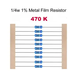 5000pcs/Box 1/4W 1R~10M Resistance 1% 470K Metal Film Resistor 5 Color Ring Resistance for DIY Projects and Experiments