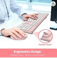 Ensemble clavier souris ergonomique sans fil 2.4GHz USB 12 raccourcis multimédia Mini Slim Ergonomic Design
