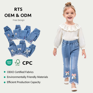 Pantalon imprimé pour filles, leggings pour enfants, pantalon en jean, pantalon en coton pour bébés - Product Image 1