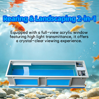 Bassin à poissons Koi extérieur en PP QihangRAS, prix usine, aquarium durable sur mesure avec système de filtration à fenêtre attrayant