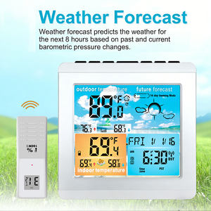 Stazione <span class=keywords><strong>Meteo</strong></span> Wireless per Temperatura e Umidità Domestica con Display Digitale LED Interno/Esterno e Sveglia RCC - Product Image 1
