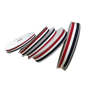 Cinturón de Encaje con Diseño de Espiga Impresa en Tres Colores, Rojo, Blanco y Azul, para Ropa, con Cinta de Poliéster Lisa - Product Image 1